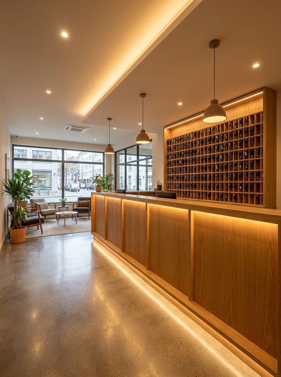 Shekhawat Car Rental office interior with key wall